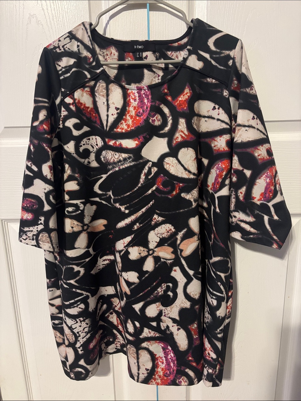 Black Abstract Print Women's Dress